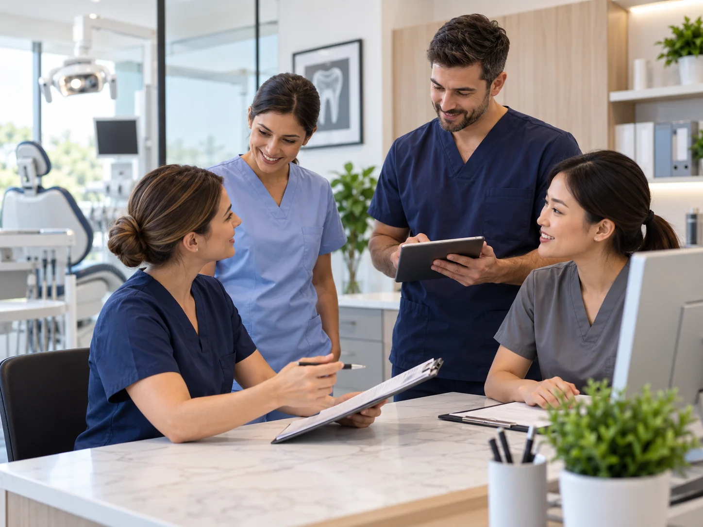 A clinical team working together